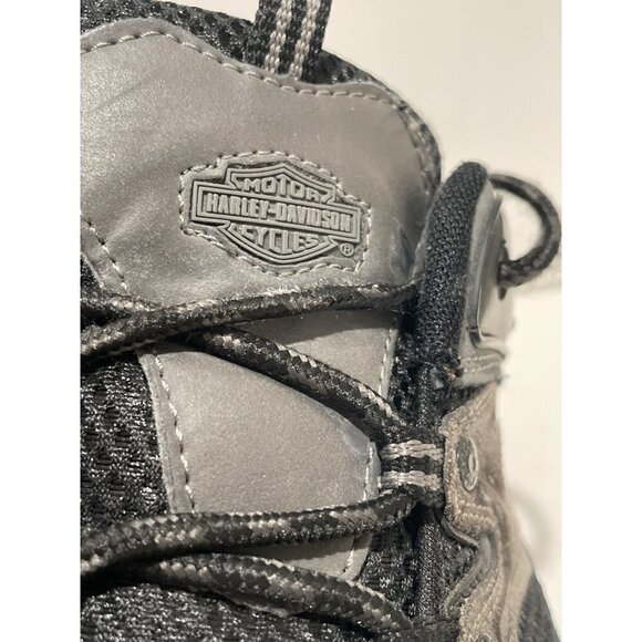 HARLEY DAVIDSON MENS ARRISON GRAY LOW TOP LACE UP LEATHER SHOES SIZE 11.5 - Picture 3 of 7